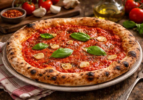 Homemade pizza with marinara sauce: The oldest Italian pizza